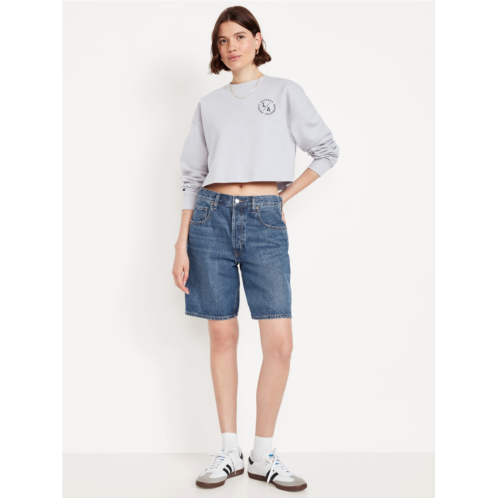 OldNavy Mid-Rise Baggy Jean Bermuda Shorts -- 9-inch inseam