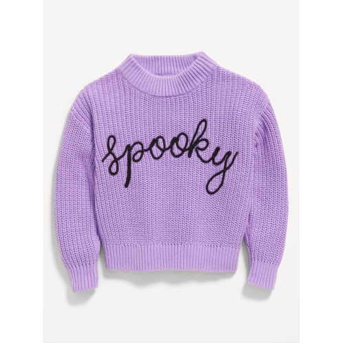 OldNavy Long-Sleeve Embroidered Sweater for Toddler Girls