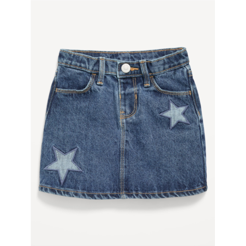 OldNavy High-Waisted Embroidered Stars Jean Skirt for Toddler Girls