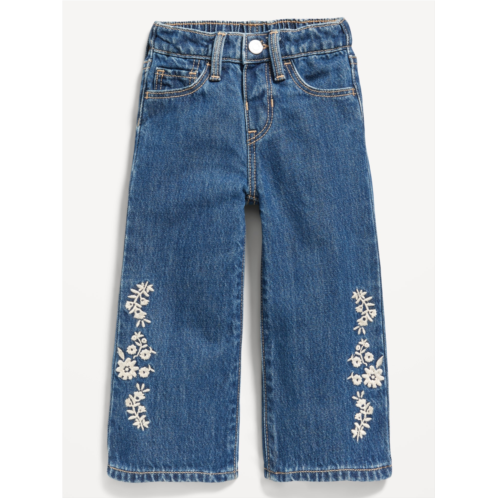 OldNavy Baggy Embroidered Wide-Leg Jeans for Toddler Girls