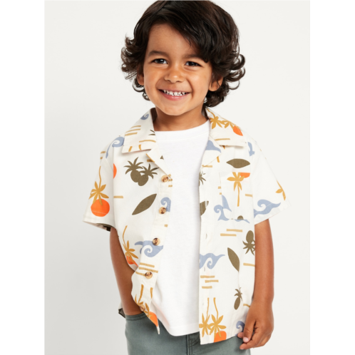 OldNavy Printed Short-Sleeve Linen-Blend Shirt for Toddler Boys
