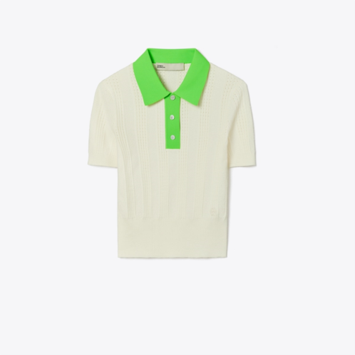 Tory Burch COTTON POINTELLE POLO