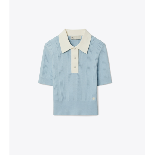 Tory Burch COTTON POINTELLE POLO