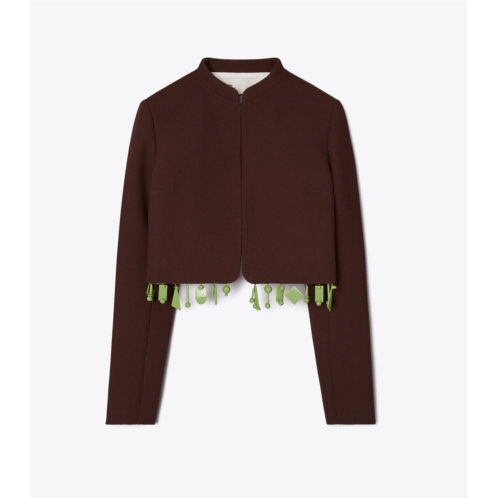 Tory Burch DOUBLE-FACED WOOL CROPPED JACKET