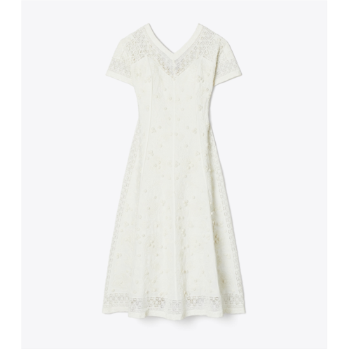 Tory Burch EMBROIDERED LINEN DRESS