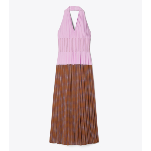 Tory Burch HALTER PLEATED DRESS