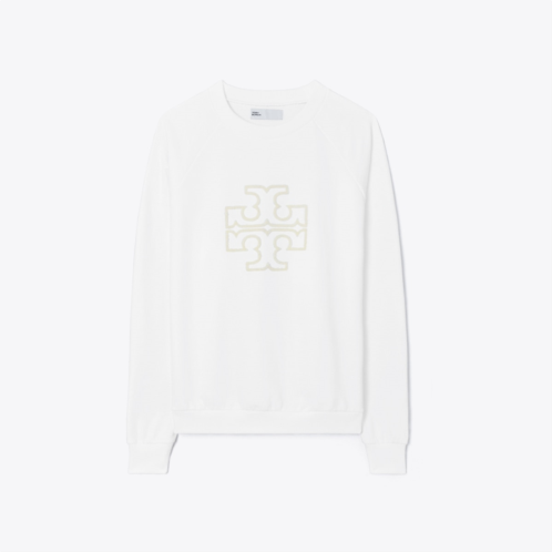 Tory Burch HEAVY FRENCH TERRY LOGO CREWNECK