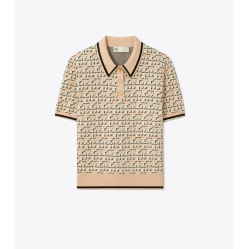 Tory Burch LOGO JACQUARD POLO TOP