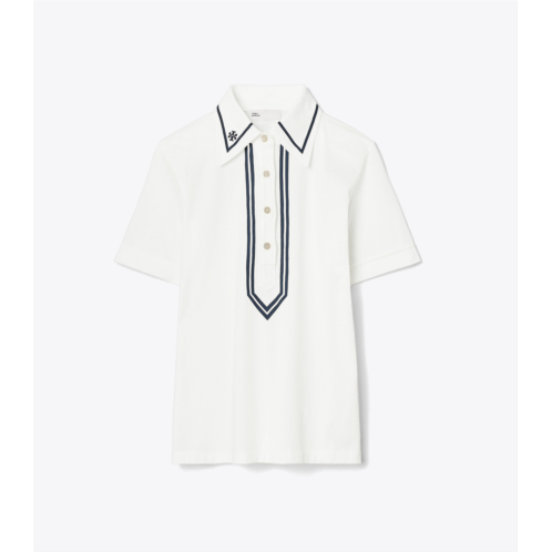 Tory Burch MERCERIZED COTTON RETRO POLO