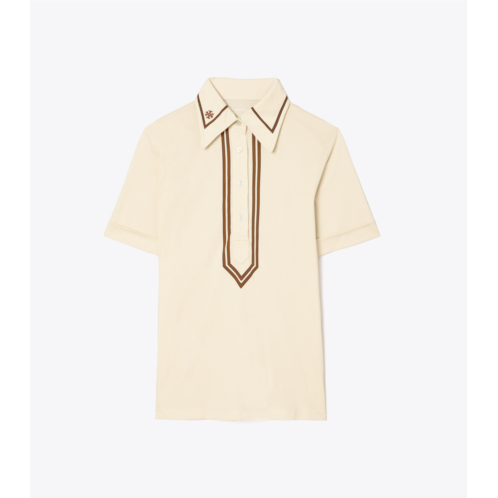 Tory Burch MERCERIZED COTTON RETRO POLO