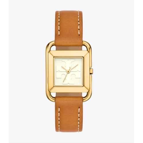 Tory Burch MILLER WATCH, LEATHER/GOLD-TONE STAINLESS STEEL