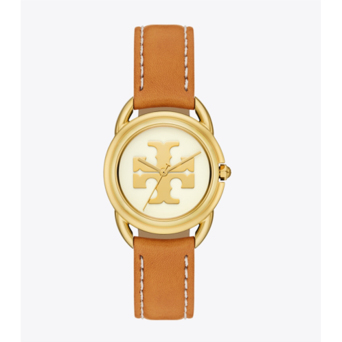 Tory Burch MILLER WATCH, LEATHER/GOLD-TONE STAINLESS STEEL