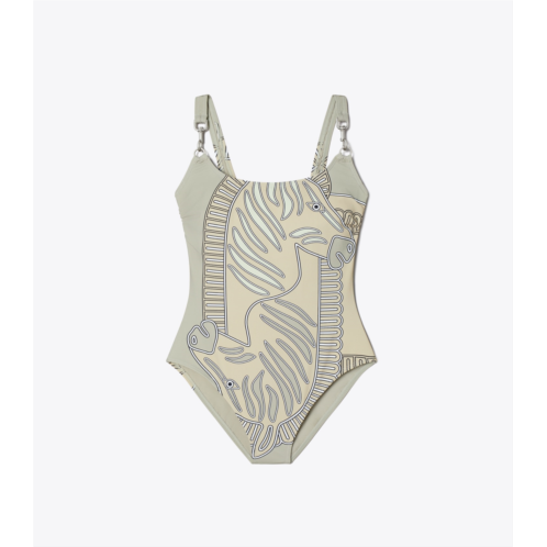 Tory Burch PRINTED CLIP TANK SWIMSUIT