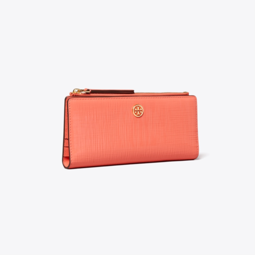 Tory Burch ROBINSON CROSSHATCHED ZIP SLIM WALLET