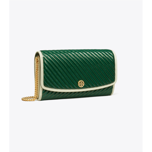 Tory Burch ROBINSON PATENT QUILTED CHAIN WALLET