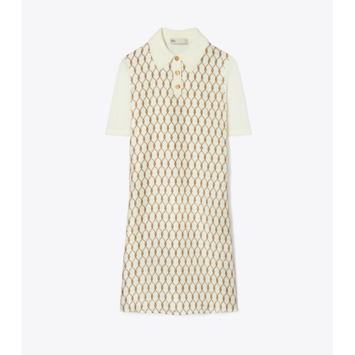 Tory Burch SILK-FRONT POLO DRESS