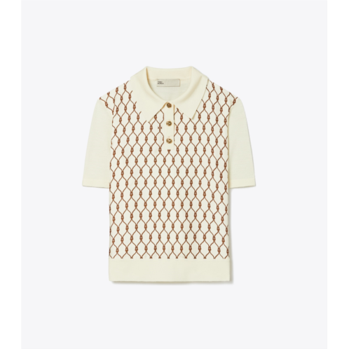 Tory Burch SILK-FRONT POLO
