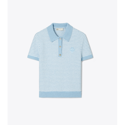 Tory Burch STRIPED STITCH COTTON POLO