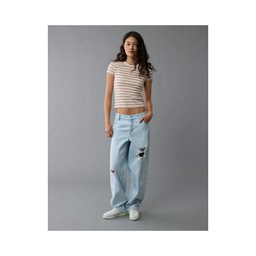 American Eagle AE Pride Striped Hey Baby Tee