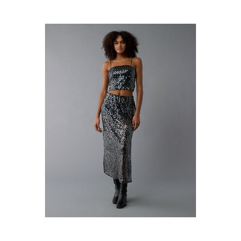 American Eagle AE High-Waisted Sequin Maxi Skirt