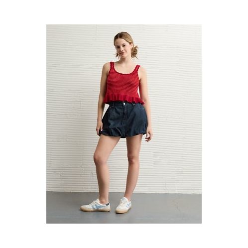 American Eagle AE Crochet Peplum Tank Top