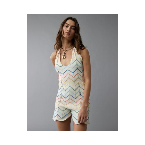 American Eagle AE Pride Halter Crochet Romper