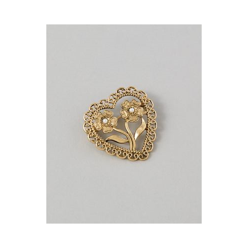 American Eagle AEO Gold-Toned Heirloom Heart Brooch