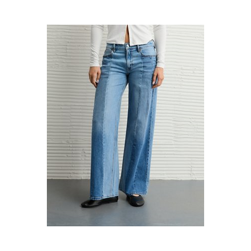 American Eagle AE Stretch Patchwork Low-Rise Ultra Wide-Leg Jean