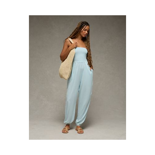 American Eagle AE Sunchaser Knit Smocked Tube Jumpsuit