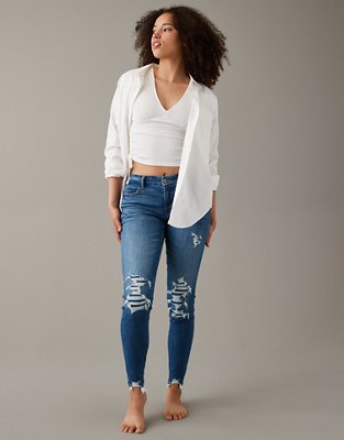 American Eagle AE Next Level Patched Low-Rise Curvy Jegging