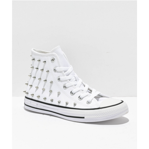 Converse Chuck Taylor All Star White Studded High Top Shoes | Zumiez