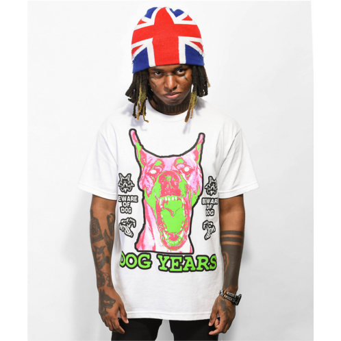 Dog Years Skate Club Dog Years Beware White T-Shirt | Zumiez