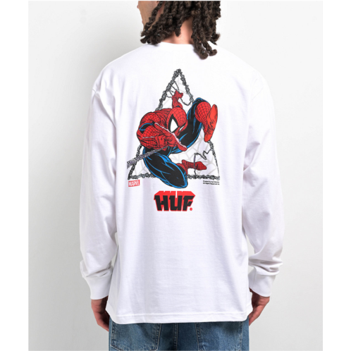 HUF x Spiderman Thwip White Long Sleeve T-Shirt | Zumiez