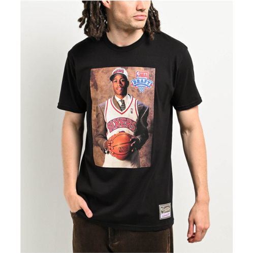 Mitchell & Ness Philadelphia 76ers Allen Iverson Draft Day Black T-Shirt | Zumiez