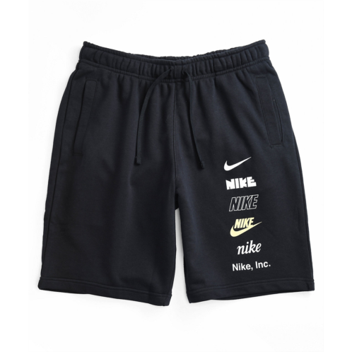 Nike Club Plus Logo Black Sweat Shorts | Zumiez
