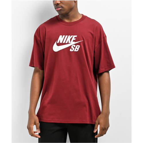 Nike SB Logo HBR Dark Red T-Shirt | Zumiez