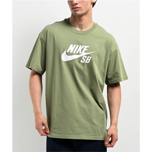 Nike SB Logo HBR Oil Green T-Shirt | Zumiez