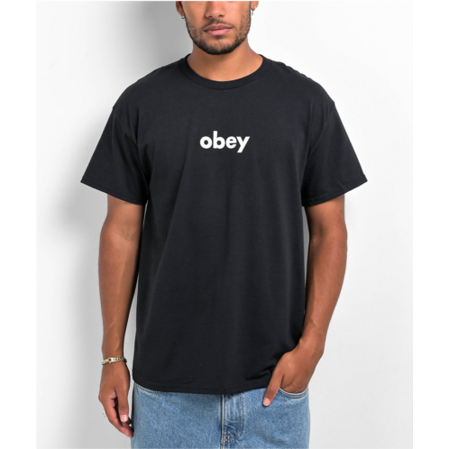 Obey Lowercase II Black T-Shirt | Zumiez