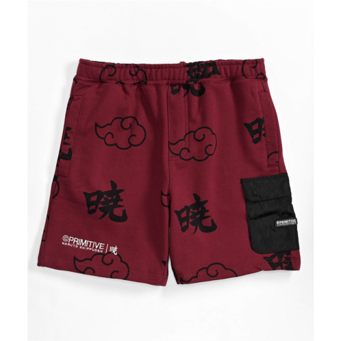 Primitive x Naruto Akatsuki Red Fleece Sweat Shorts | Zumiez