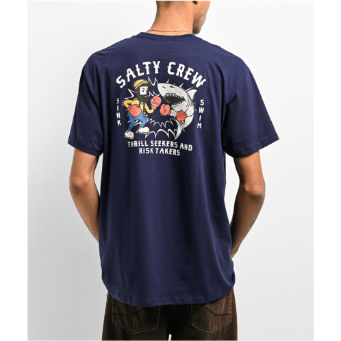 Salty Crew Fish Fight Navy T-Shirt | Zumiez