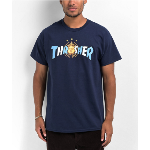 Thrasher Argentina Estrella Navy T-Shirt | Zumiez
