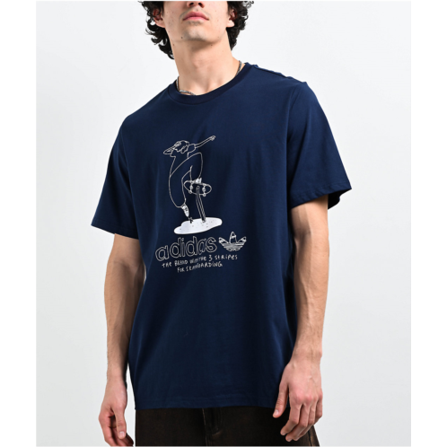 adidas x Henry Jones Maite Navy Blue T-Shirt | Zumiez