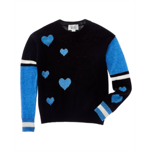 Autumn Cashmere colorblocked heart jacquard wool & cashmere-blend sweater