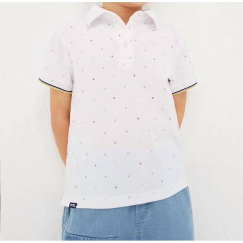 Mayoral boys print polo in white