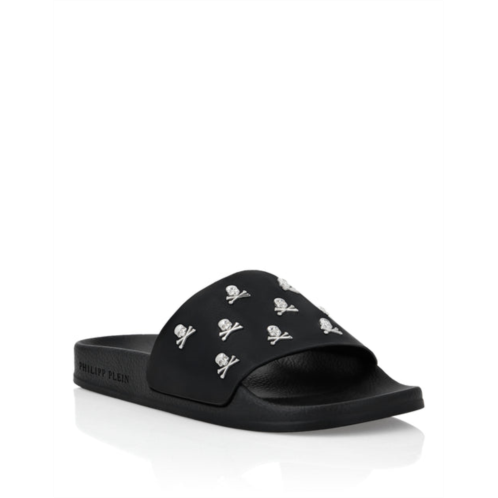 PHILIPP PLEIN flat gummy sandals skull&bones