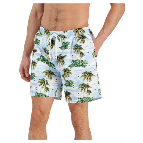 Club Room mens printed polyester swim trunks