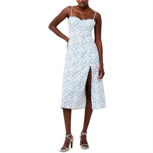 French Connection camille womens floral smocked midi dress