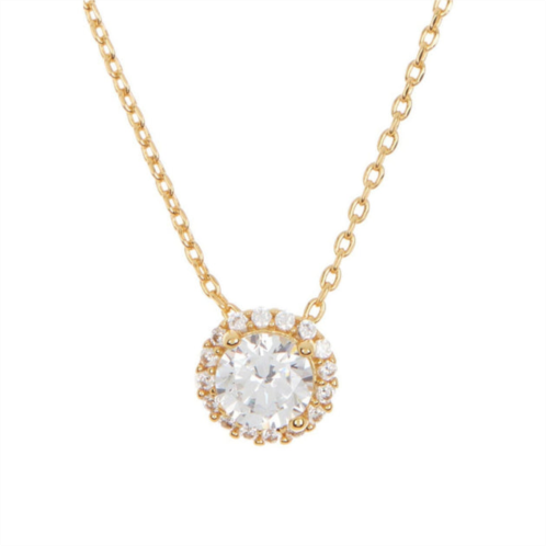 Adornia swarovski crystal halo necklace gold