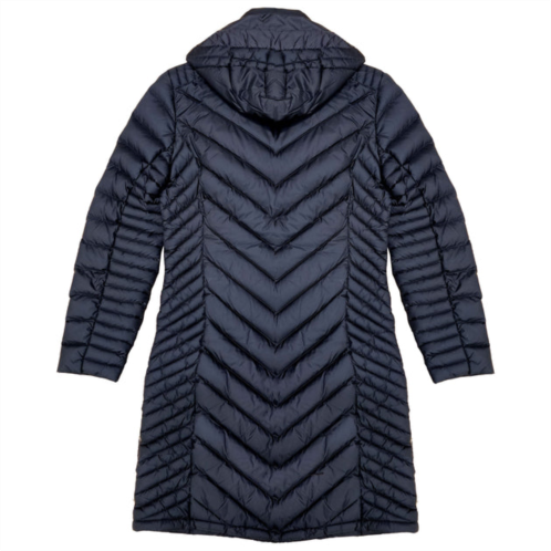 Michael Michael Kors women chevron double layer zipper 3/4 hooded packable coat