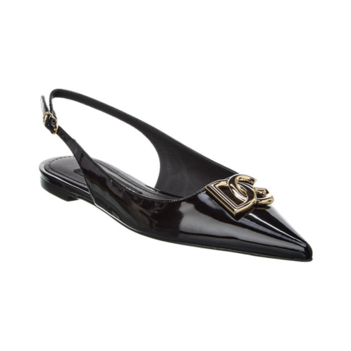 Dolce & Gabbana dg logo leather slingback flat